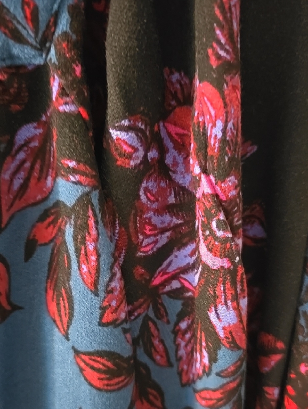 Free People Blue Floral Peasant Blouse with Tie - Picture 7 of 7